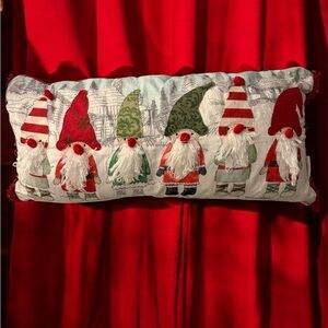 Festive Gnome Accent Pillow - Red, Green, White